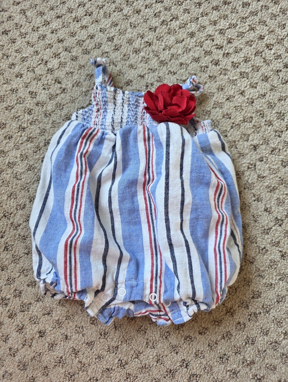 Gymboree Linen And Cotton Onesie with Red Flower